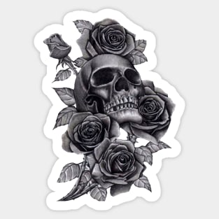 Rose Skull Sticker